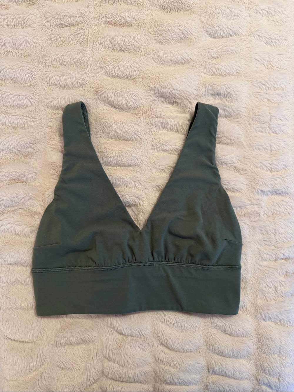 Lululemon Grey Eucalyptus V-Neck Sports Bra
